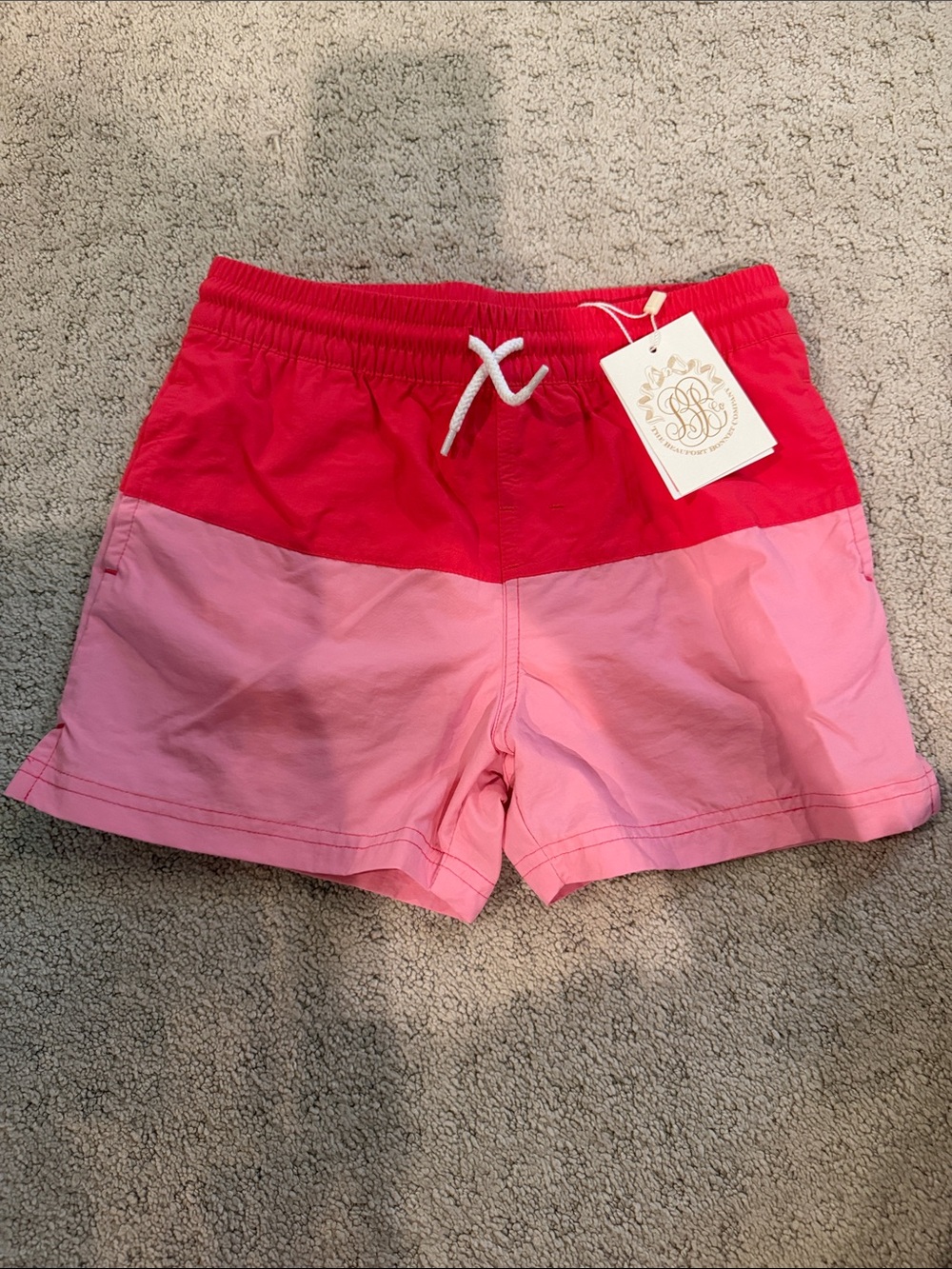 The Beaufort Bonnet Company Two-Tone Pink Swim Trunks